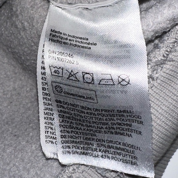 H&M Men’s Hoodie Size L Standard Fit Light Gray Cotton Blend Pullover - Picture 4 of 9